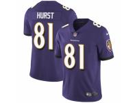 Men's Nike Baltimore Ravens #81 Hayden Hurst Purple Team Color Vapor Untouchable Limited Player NFL