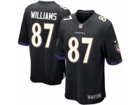 Men's Nike Baltimore Ravens #87 Maxx Williams Game Black Alternate NFL Jersey