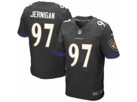 Men's Nike Baltimore Ravens #97 Timmy Jernigan Elite Black Alternate NFL Jersey