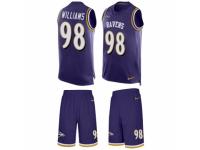 Men's Nike Baltimore Ravens #98 Brandon Williams Purple Tank Top Suit NFL Jersey
