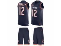 Men's Nike Chicago Bears #12 Matt Barkley Navy Blue Tank Top Suit NFL Jersey