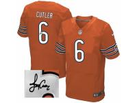 Men's Nike Chicago Bears #6 Jay Cutler Orange Alternate Elite Autographed NFL Jersey
