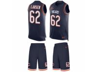 Men's Nike Chicago Bears #62 Ted Larsen Navy Blue Tank Top Suit NFL Jersey