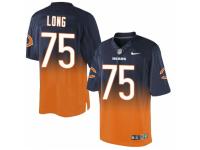 Men's Nike Chicago Bears #75 Kyle Long Limited Navy Orange Fadeaway NFL Jersey