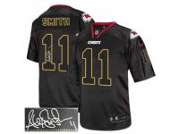 Men's Nike Kansas City Chiefs #11 Alex Smith Elite Lights Out Black Autographed NFL Jersey
