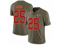 Men's Nike Kansas City Chiefs #25 Kenneth Acker Limited Olive 2017 Salute to Service NFL Jersey