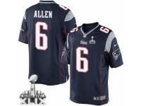 Men's Nike New England Patriots #6 Ryan Allen Limited Navy Blue Team Color Super Bowl XLIX NFL Jersey