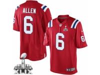 Men's Nike New England Patriots #6 Ryan Allen Limited Red Alternate Super Bowl XLIX NFL Jersey