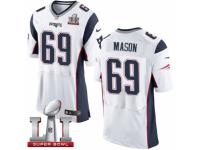 Men's Nike New England Patriots #69 Shaq Mason Elite White Super Bowl LI 51 NFL Jersey