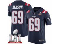 Men's Nike New England Patriots #69 Shaq Mason Limited Navy Blue Rush Super Bowl LI 51 NFL Jersey