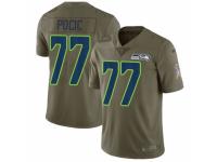 Men's Nike Seattle Seahawks #77 Ethan Pocic Limited Olive 2017 Salute to Service NFL Jersey