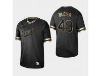 Men's Orioles 2019 Black Golden Edition Richard Bleier V-Neck Stitched Jersey