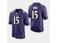 Men's Ravens #15 Marquise Brown 2019 NFL Draft Game Jersey - Purple