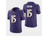 Men's Ravens #15 Marquise Brown 2019 NFL Draft Vapor Limited Jersey - Purple