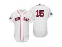 Men's Red Sox 2018 Postseason White Dustin Pedroia Flex Base Home Jersey