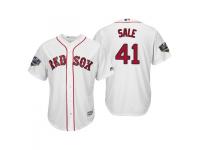 Men's Red Sox 2018 World Series Majestic White Chris Sale Cool Base Jersey