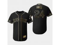 Men's Red Sox 2019 Black Golden Edition David Price Flex Base Stitched Jersey