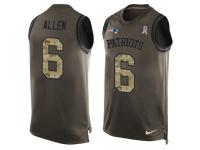 Men's Ryan Allen #6 Nike Green Jersey - NFL New England Patriots Salute to Service Tank Top