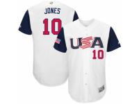 Men's USA Baseball Majestic #10 Adam Jones White 2017 World Baseball Classic Authentic Team Jersey