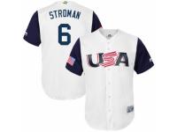 Men's USA Baseball Majestic #6 Marcus Stroman White 2017 World Baseball Classic Team Jersey