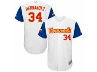 Men's Venezuela Baseball Majestic #34 Felix Hernandez White 2017 World Baseball Classic Authentic Team Jersey