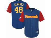 Men's Venezuela Baseball Majestic #48 Jose Alvarez Royal Blue 2017 World Baseball Classic Team Jersey