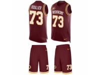 Men's Washington Redskins #73 Chase Roullier Burgundy Red Tank Top Suit Football Jersey