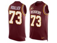 Men's Washington Redskins #73 Chase Roullier Red Player Name & Number Tank Top Football Jersey