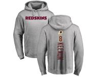 Men's Washington Redskins #8 Case Keenum NFL Pro Line Ash Backer Pullover Hoodie