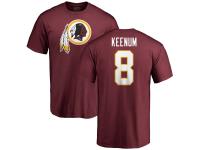 Men's Washington Redskins #8 Case Keenum NFL Pro Line Burgundy Any Name & Number Logo T-Shirt