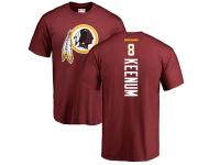 Men's Washington Redskins #8 Case Keenum NFL Pro Line Burgundy Backer T-Shirt