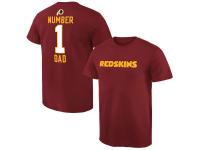 MEN'S WASHINGTON REDSKINS PRO LINE BURGUNDY NUMBER 1 DAD T-SHIRT