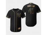 Men's Yankees 2019 Black Golden Edition Miguel Andujar Flex Base Stitched Jersey