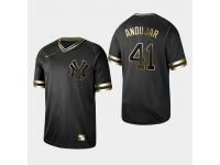 Men's Yankees 2019 Black Golden Edition Miguel Andujar V-Neck Stitched Jersey