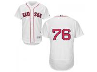 MLB Boston Red Sox #76 Williams Jerez Men White Authentic Flexbase Collection Jersey