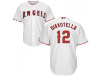 MLB Los Angeles Angels #12 Johnny Giavotella Men White Cool Base Jersey