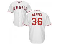 MLB Los Angeles Angels #36 Jered Weaver Men White Cool Base Jersey