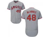 MLB Los Angeles Angels #48 Jose Alvarez Men Grey Authentic Flexbase Collection Jersey