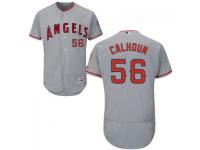 MLB Los Angeles Angels #56 Kole Calhoun Men Grey Authentic Flexbase Collection Jersey