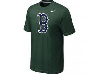 MLB Men Boston Red Sox Nike Heathered Blended T-Shirt - Dark Green