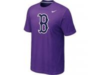 MLB Men Boston Red Sox Nike Heathered Blended T-Shirt - Purple