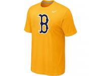 MLB Men Boston Red Sox Nike Heathered Blended T-Shirt - Yellow
