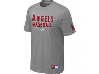 MLB Men Los Angeles Angels Of Anaheim Nike Practice T-Shirt - Grey