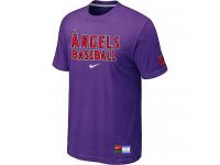 MLB Men Los Angeles Angels Of Anaheim Nike Practice T-Shirt - Purple