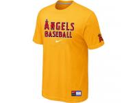 MLB Men Los Angeles Angels Of Anaheim Nike Practice T-Shirt - Yellow
