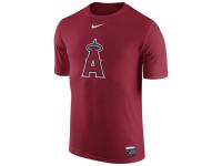 MLB Men Nike Los Angeles Angels of Anaheim Nike Authentic Collection Legend Logo 1.5 Performance T-Shirt - Red