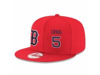 MLB 's New Era Boston Red Sox #5 Allen Craig Stitched Snapback Adjustable Player Hat - Red Navy
