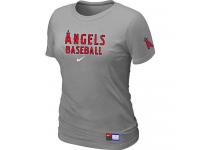 MLB Women Los Angeles Angels Of Anaheim Nike Practice T-Shirt - Grey