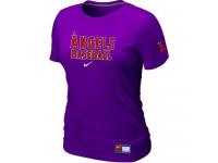 MLB Women Los Angeles Angels Of Anaheim Nike Practice T-Shirt - Purple