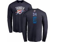 NBA Men Nike Oklahoma City Thunder #34 Ray Allen Navy Blue Backer Long Sleeve T-Shirt